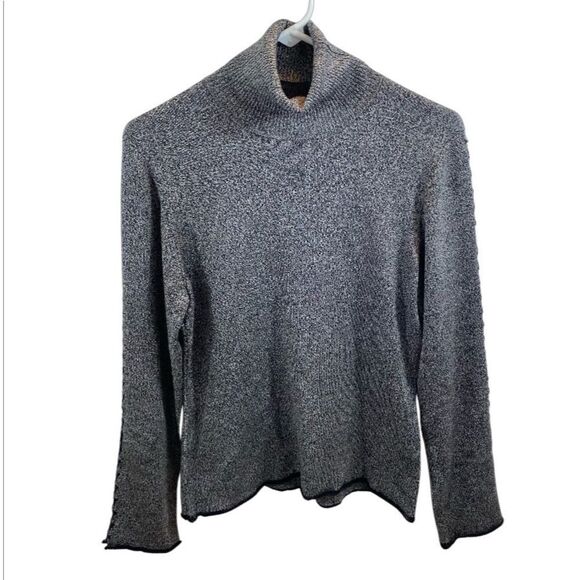 Cullen Brand Silk Blend Turtleneck Sweater Open Seam Sleeves Large‎ - Picture 2 of 11